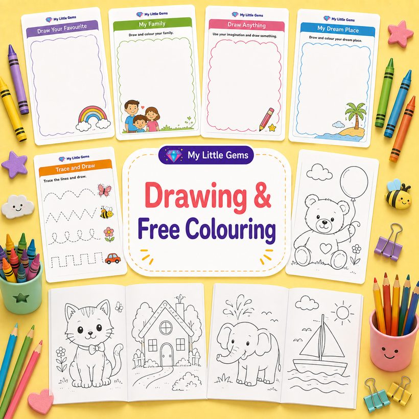 Drawing & Free Colouring – printable worksheets PDF