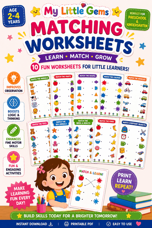 Matching & thinking worksheets