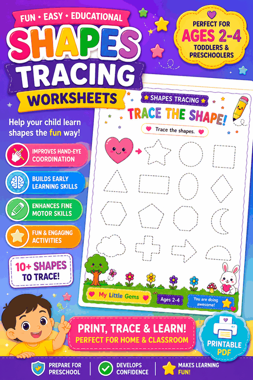 Shapes & patterns worksheets